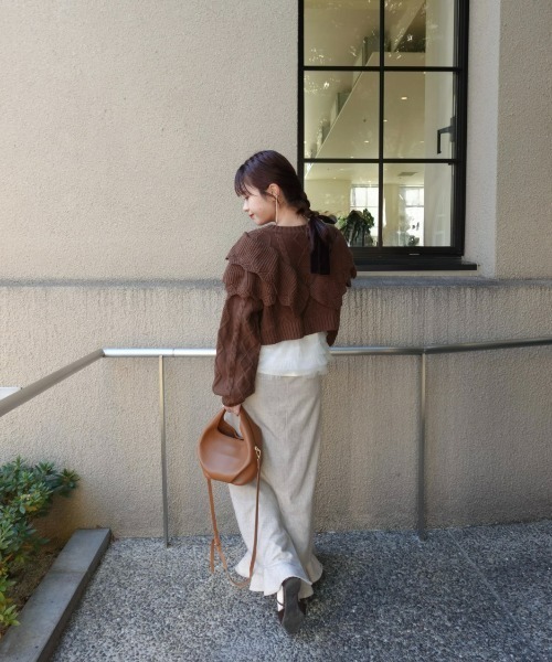 31 Sons de mode(トランテアン ソン ドゥ モード)の「ZOZO限定 2wayチュールフレア袖リブニット(ニット/セーター・レディース・ピンク/ブラック/アイボリー・フリ-)」の21枚目の写真