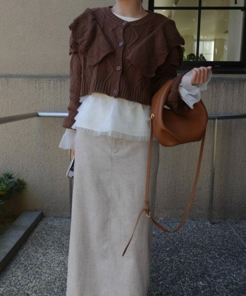 31 Sons de mode(トランテアン ソン ドゥ モード)の「ZOZO限定 2wayチュールフレア袖リブニット(ニット/セーター・レディース・ピンク/ブラック/アイボリー・フリ-)」の15枚目の写真