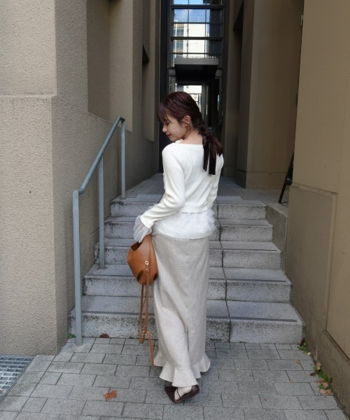 31 Sons de mode(トランテアン ソン ドゥ モード)の「ZOZO限定 2wayチュールフレア袖リブニット(ニット/セーター・レディース・ピンク/ブラック/アイボリー・フリ-)」の13枚目の写真