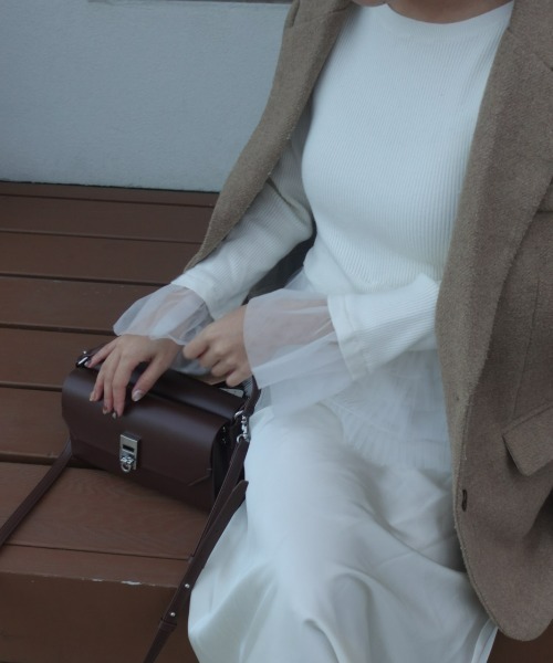 31 Sons de mode(トランテアン ソン ドゥ モード)の「ZOZO限定 2wayチュールフレア袖リブニット(ニット/セーター・レディース・ピンク/ブラック/アイボリー・フリ-)」の8枚目の写真