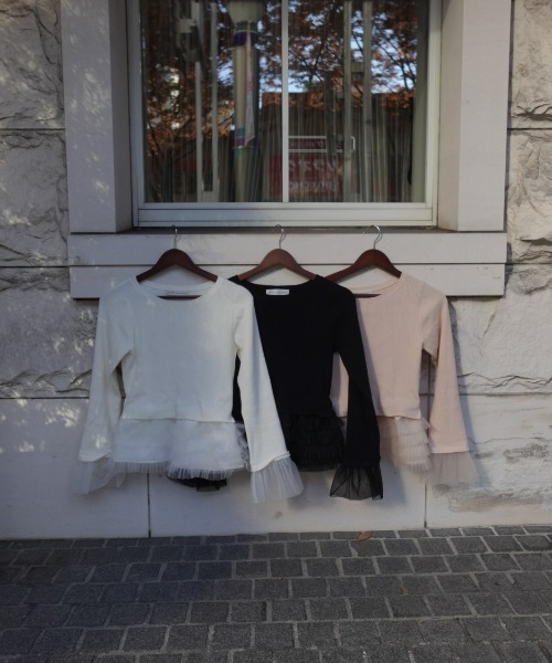 31 Sons de mode(トランテアン ソン ドゥ モード)の「ZOZO限定 2wayチュールフレア袖リブニット(ニット/セーター・レディース・ピンク/ブラック/アイボリー・フリ-)」の6枚目の写真