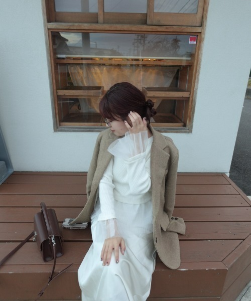 31 Sons de mode(トランテアン ソン ドゥ モード)の「ZOZO限定 2wayチュールフレア袖リブニット(ニット/セーター・レディース・ピンク/ブラック/アイボリー・フリ-)」の7枚目の写真