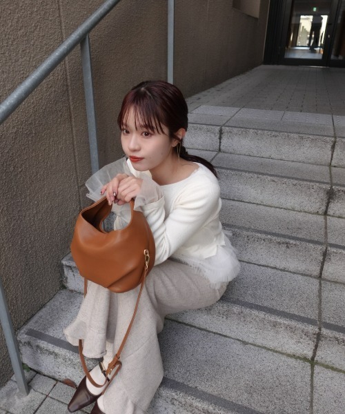 31 Sons de mode(トランテアン ソン ドゥ モード)の「ZOZO限定 2wayチュールフレア袖リブニット(ニット/セーター・レディース・ピンク/ブラック/アイボリー・フリ-)」の10枚目の写真