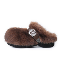 LECYTO（レシト）の「Buckle Fur Clog_[Brown]（サンダル・メンズ）」