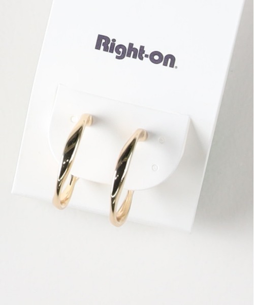 Right-on（ライトオン）の「Right-on Basic(ライトオンベーシック)【レディース】ネジレフープピアス（ピアス（両耳用）・レディース・ゴールド/シルバー・ONE SIZE）」の6枚目の写真