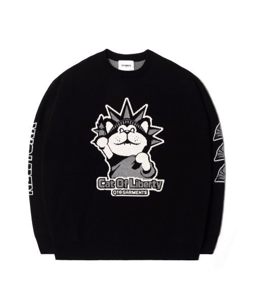 QT8 GARMENTS(キューティーエイトガーメント)の「GB Cat of Liberty Jacquard Sweater (Black)(ニット/セーター・レディース・その他・MEDIUM/LARGE/X-LARGE)」の2枚目の写真