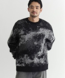 【BACK NUMBER】シャギーニット グラデーションクルーネックセーター (毛足ニット/モダンシルエット/保温性/レイヤード映え)