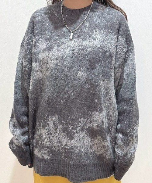 BACK NUMBER(バックナンバー)の「【BACK NUMBER】シャギーニット グラデーションクルーネックセーター (毛足ニット/モダンシルエット/保温性/レイヤード映え)(ニット/セーター・メンズ・ブルー/ブラック/グリーン・M/XL/L)」の17枚目の写真