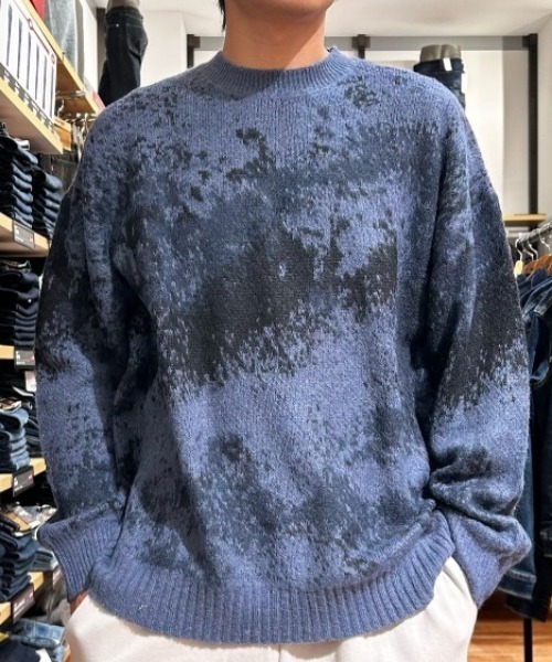 BACK NUMBER】シャギーニット グラデーションクルーネックセーター (毛