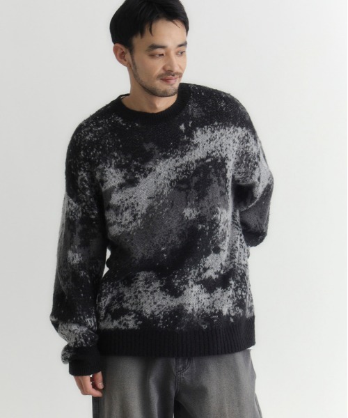 BACK NUMBER(バックナンバー)の「【BACK NUMBER】シャギーニット グラデーションクルーネックセーター (毛足ニット/モダンシルエット/保温性/レイヤード映え)(ニット/セーター・メンズ・ブルー/ブラック/グリーン・M/XL/L)」の18枚目の写真