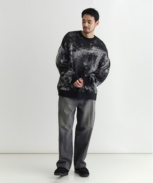 BACK NUMBER(バックナンバー)の「【BACK NUMBER】シャギーニット グラデーションクルーネックセーター (毛足ニット/モダンシルエット/保温性/レイヤード映え)(ニット/セーター・メンズ・ブルー/ブラック/グリーン・M/XL/L)」の22枚目の写真