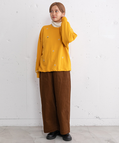 POU DOU DOU（プードゥドゥ）の「とび花刺繍スウェット（スウェット・レディース・イエロー/ブラック/グレー・M）」の11枚目の写真