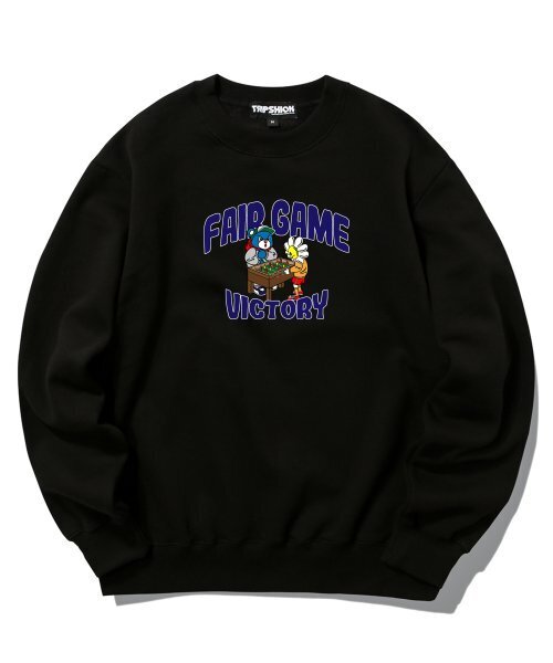 TRIPSHION(トリップション)の「フェアゲームフレンズグラフィッククルーネック - ブラック(スウェット・メンズ・その他・LARGE/MEDIUM/X-LARGE)」の1枚目の写真