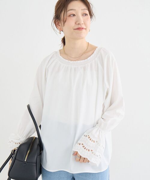le.coeur blanc(ルクールブラン)の「2WAYキャンディースリーブブラウス(シャツ/ブラウス・レディース・サックスブルー/オフホワイト・38)」の18枚目の写真