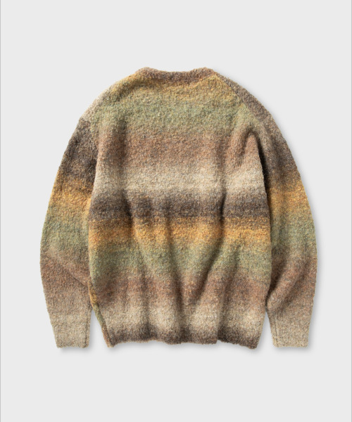 NONBLANK(ノンブランク)の「グラデーションラウンドニット_オリーブブラウン(ニット/セーター・メンズ・その他・SMALL/MEDIUM/LARGE/X-LARGE)」の2枚目の写真