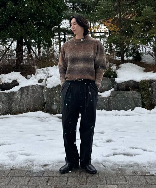 NONBLANK(ノンブランク)の「グラデーションラウンドニット_オリーブブラウン(ニット/セーター・メンズ・その他・SMALL/MEDIUM/LARGE/X-LARGE)」の12枚目の写真