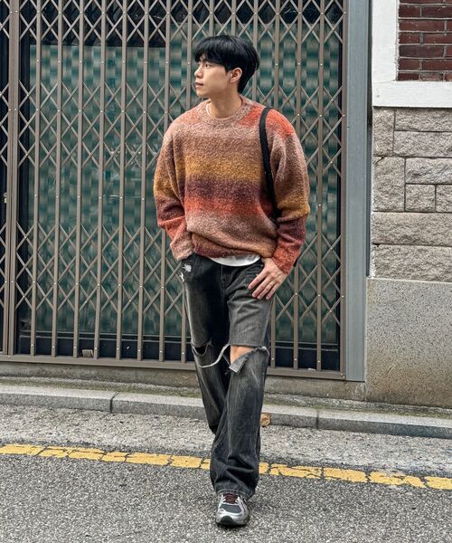 NONBLANK(ノンブランク)の「グラデーションラウンドニット_オリーブブラウン(ニット/セーター・メンズ・その他・SMALL/MEDIUM/LARGE/X-LARGE)」の17枚目の写真