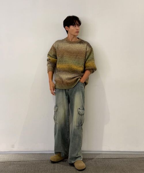 NONBLANK(ノンブランク)の「グラデーションラウンドニット_オリーブブラウン(ニット/セーター・メンズ・その他・SMALL/MEDIUM/LARGE/X-LARGE)」の20枚目の写真