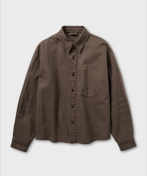 NONBLANK(ノンブランク)の「ダイングデニムシャツ_BROWN(シャツ/ブラウス・メンズ・ブラウン・MEDIUM/LARGE/X-LARGE)」の1枚目の写真