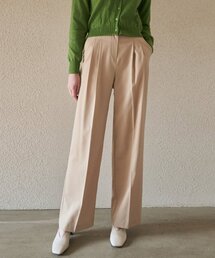 ストレートツーピンタックスラックス - ベージュ
