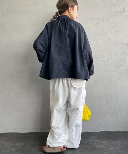 DANTON（ダントン）の「[DANTON/ダントン] ドルマンスリーブ ナイロンステンカラージャケット（その他アウター・レディース・ネイビー/グレイッシュベージュ・38/36）」の11枚目の写真