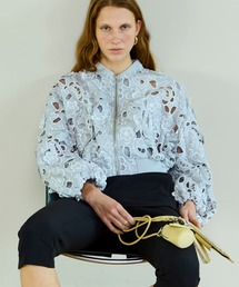 【MAISON SPECIAL メゾンスペシャル】花柄 ジャケット ブルゾン 2way Collar Small Flower Vegan Leather Blouson/2WAYカラースモール