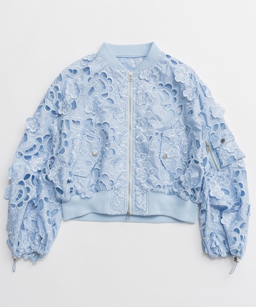 MAISON SPECIAL（メゾンスペシャル）の「Cut-Off Flower MA-1/カットオフフラワーMA-1（MA-1・レディース・ブルー/グレー/ブラック・FREE）」の13枚目の写真