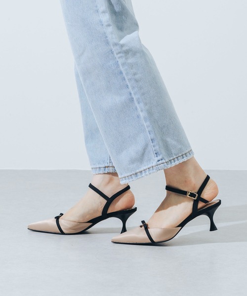 EVOL（イーボル）の「【ふかふか・クッション入り】ポインテッド5.5cmリボンストラップパンプス CA23853（パンプス・レディース・ベージュ系その他/ブラック/ベージュ・25.0cm/24.5cm/24.0cm/23.5cm/23.0cm/22.5cm/22.0cm）」の8枚目の写真