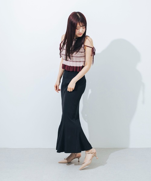 EVOL（イーボル）の「【ふかふか・クッション入り】ポインテッド5.5cmリボンストラップパンプス CA23853（パンプス・レディース・ベージュ系その他/ブラック/ベージュ・25.0cm/24.5cm/24.0cm/23.5cm/23.0cm/22.5cm/22.0cm）」の12枚目の写真