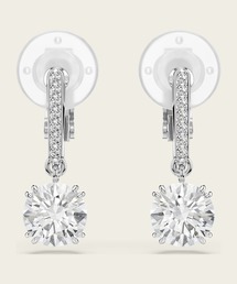 SWAROVSKI（スワロフスキー）の「【公式】【スワロフスキー】Stilla クリップイヤリング, ラウンドカット, パヴェ, ホワイト, ロジウム・プレーティング（イヤリング）」
