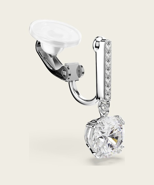 SWAROVSKI(スワロフスキー)の「【公式】【スワロフスキー】Stilla クリップイヤリング, ラウンドカット, パヴェ, ホワイト, ロジウム・プレーティング(イヤリング・レディース・ホワイト・ONE SIZE)」の4枚目の写真