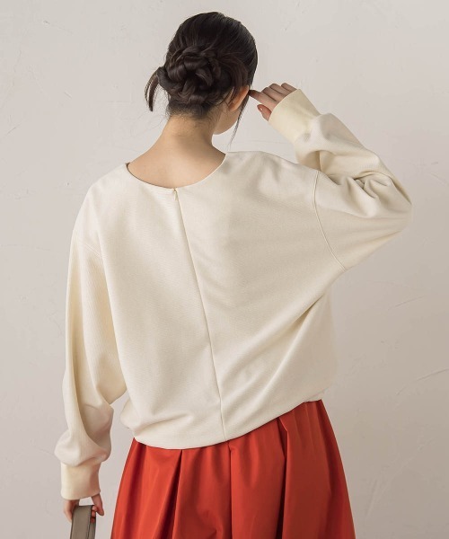 Droite lautreamont(ドロワットロートレアモン)の「ニットコーデュロイカットソー≪手洗い可能≫(Tシャツ/カットソー・レディース・ライトグレー/ブラウン/オフホワイト・M)」の12枚目の写真