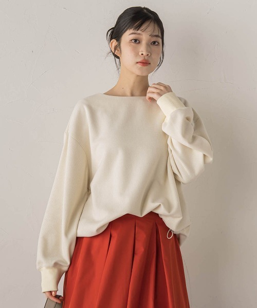 Droite lautreamont(ドロワットロートレアモン)の「ニットコーデュロイカットソー≪手洗い可能≫(Tシャツ/カットソー・レディース・ライトグレー/ブラウン/オフホワイト・M)」の10枚目の写真