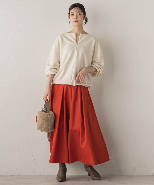 Droite lautreamont(ドロワットロートレアモン)の「ニットコーデュロイカットソー≪手洗い可能≫(Tシャツ/カットソー・レディース・ライトグレー/ブラウン/オフホワイト・M)」の22枚目の写真