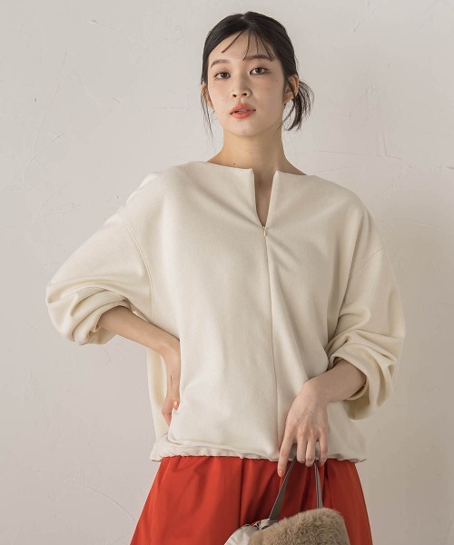 Droite lautreamont(ドロワットロートレアモン)の「ニットコーデュロイカットソー≪手洗い可能≫(Tシャツ/カットソー・レディース・ライトグレー/ブラウン/オフホワイト・M)」の18枚目の写真