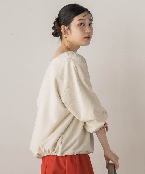 Droite lautreamont(ドロワットロートレアモン)の「ニットコーデュロイカットソー≪手洗い可能≫(Tシャツ/カットソー・レディース・ライトグレー/ブラウン/オフホワイト・M)」の20枚目の写真