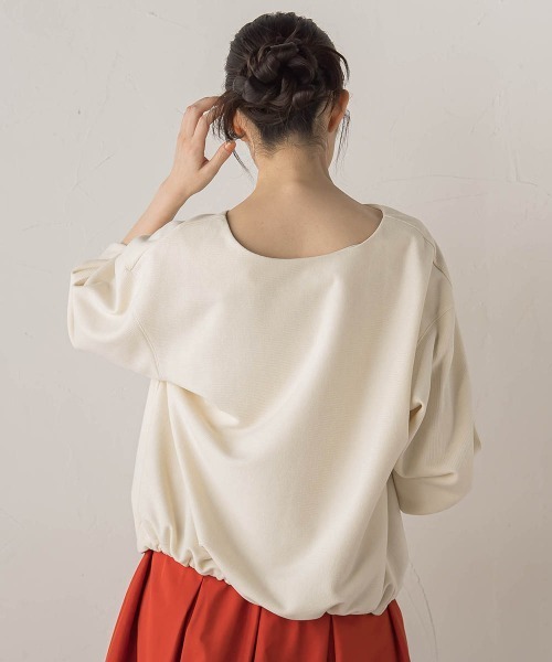 Droite lautreamont(ドロワットロートレアモン)の「ニットコーデュロイカットソー≪手洗い可能≫(Tシャツ/カットソー・レディース・ライトグレー/ブラウン/オフホワイト・M)」の21枚目の写真