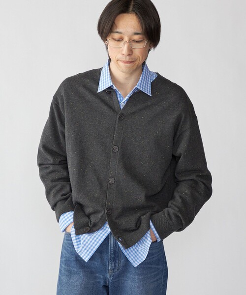 City Ambient Products(シティアンビエントプロダクツ)の「City Ambient Products: カラー ネップ クルーネック カーディガン(カーディガン/ボレロ・メンズ・ブラウン/ダークグレー/ネイビー・SMALL/MEDIUM/LARGE)」の4枚目の写真