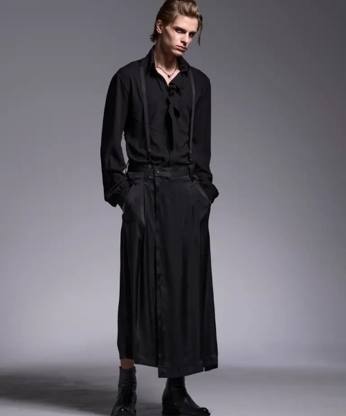 kiryuyrik（キリュウキリュウ）の「Kiryuyrik/キリュウキリュウ/Vintage Stain Skirt Suspender Slacks / ヴィンテージサテン スカート サスペンダースラックス（スラックス・メンズ・ブラック・LARGE/MEDIUM/SMALL）」の8枚目の写真