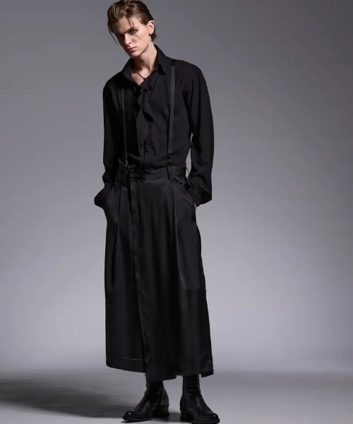 kiryuyrik（キリュウキリュウ）の「Kiryuyrik/キリュウキリュウ/Vintage Stain Skirt Suspender Slacks / ヴィンテージサテン スカート サスペンダースラックス（スラックス・メンズ・ブラック・LARGE/MEDIUM/SMALL）」の9枚目の写真