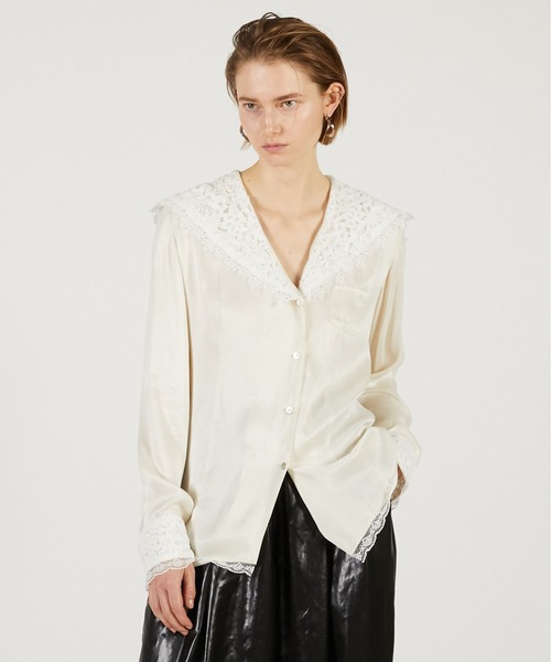 PRANK PROJECT（プランクプロジェクト）の「【2026Spring Pre-Order】レースカラーシャツ / Lace Collar Shirt（シャツ/ブラウス・レディース・ブラック/ホワイト・FREE）」の6枚目の写真