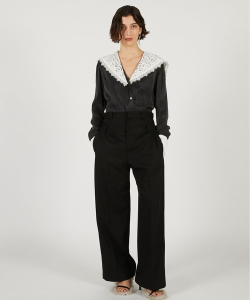 PRANK PROJECT（プランクプロジェクト）の「【2026Spring Pre-Order】レースカラーシャツ / Lace Collar Shirt（シャツ/ブラウス・レディース・ブラック/ホワイト・FREE）」の3枚目の写真