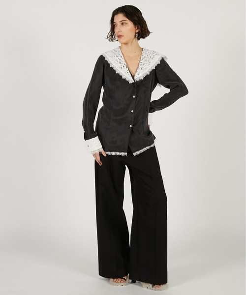 PRANK PROJECT（プランクプロジェクト）の「【2026Spring Pre-Order】レースカラーシャツ / Lace Collar Shirt（シャツ/ブラウス・レディース・ブラック/ホワイト・FREE）」の17枚目の写真