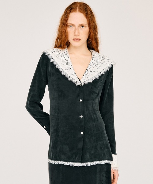 Pre-Order】レースカラーシャツ / Lace Collar Shirt（シャツ/ブラウス
