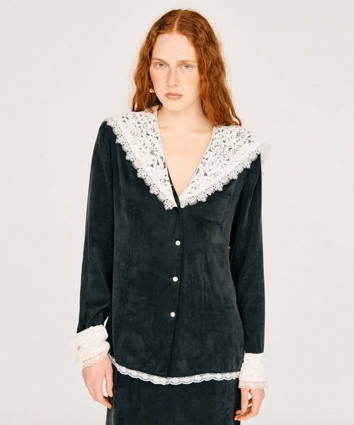 トップス prank project Lace Collar Shirt Pre-Order】レースカラーシャツ / Lace Collar Shirt（シャツ/ブラウス