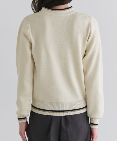 Pierrot（ピエロ）の「配色ボウタイニット（ニット/セーター・レディース・アイボリー/ネイビー・L/M）」の10枚目の写真