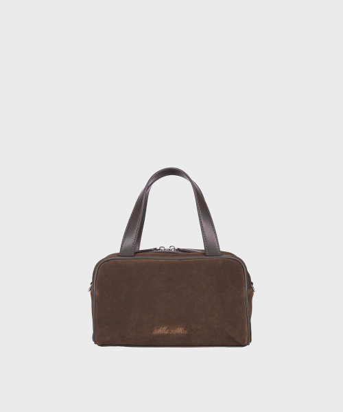 ALKI ALKA(アルキアルカ)の「Mini Square Tote Bag_Suede (Suede Brown)(トートバッグ・レディース・ダークブラウン・FREE)」の1枚目の写真