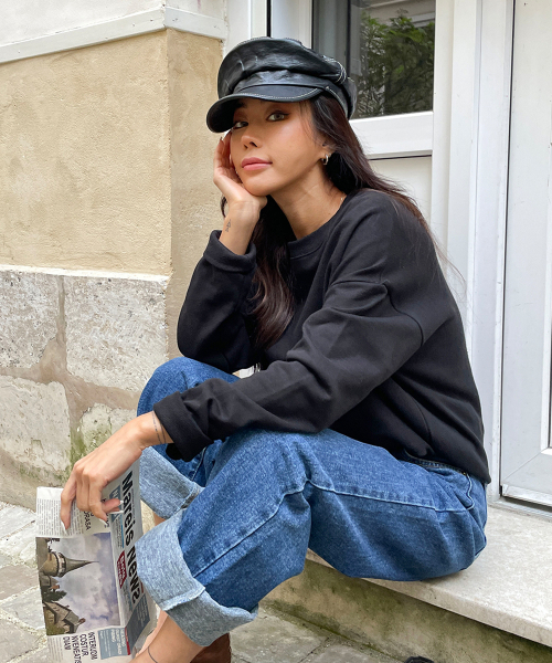 BBAEBBAE(ペッペ)の「ビッグサイズラウンドネックルーズフィットスウェットTシャツ(スウェット・レディース・ライトグレー/ブラック/ピンク/オートミール・SMALL/MEDIUM)」の9枚目の写真