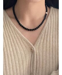 OAR（オーエーアール）の「ヴィンテージムードオニキス&パールネックレス（ネックレス）」