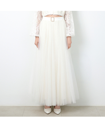 Rosalie Tulle and Rayon Satin Maxi Skirt